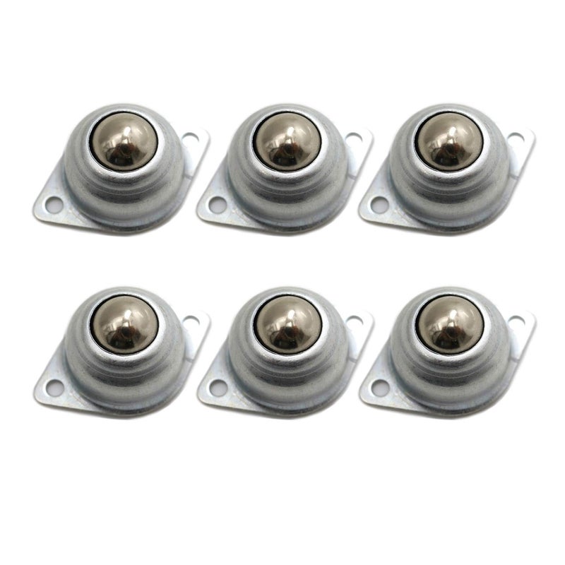 DGQ 5/8" Swivel Ball Caster Roller Transfers Set of 6 Swivel Ball Castor Furniture Trolley Screw Mounted Round Casters - Image 1
